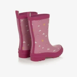 Girls Pink Sun Charms Rain Boots
