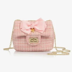 Girls Pink Tweed Bag (16cm)