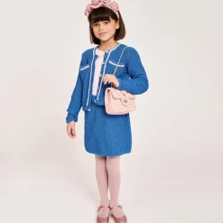 Girls Pink Tweed Bag (16cm)