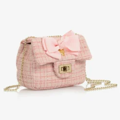 Girls Pink Tweed Bag (16cm)
