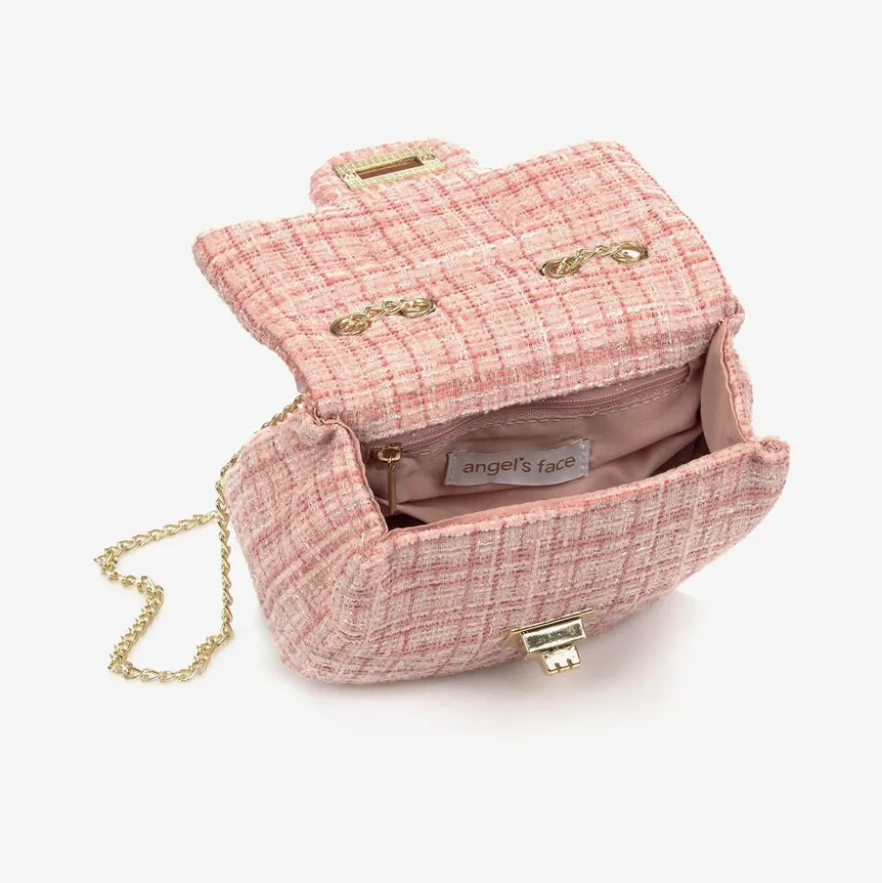 Girls Pink Tweed Bag (16cm)
