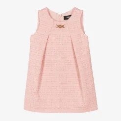 Girls Pink Tweed Dress