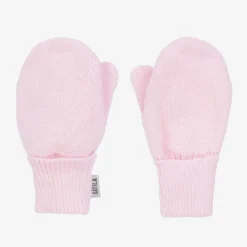 Girls Pink Twiddle Knitted Baby Mittens