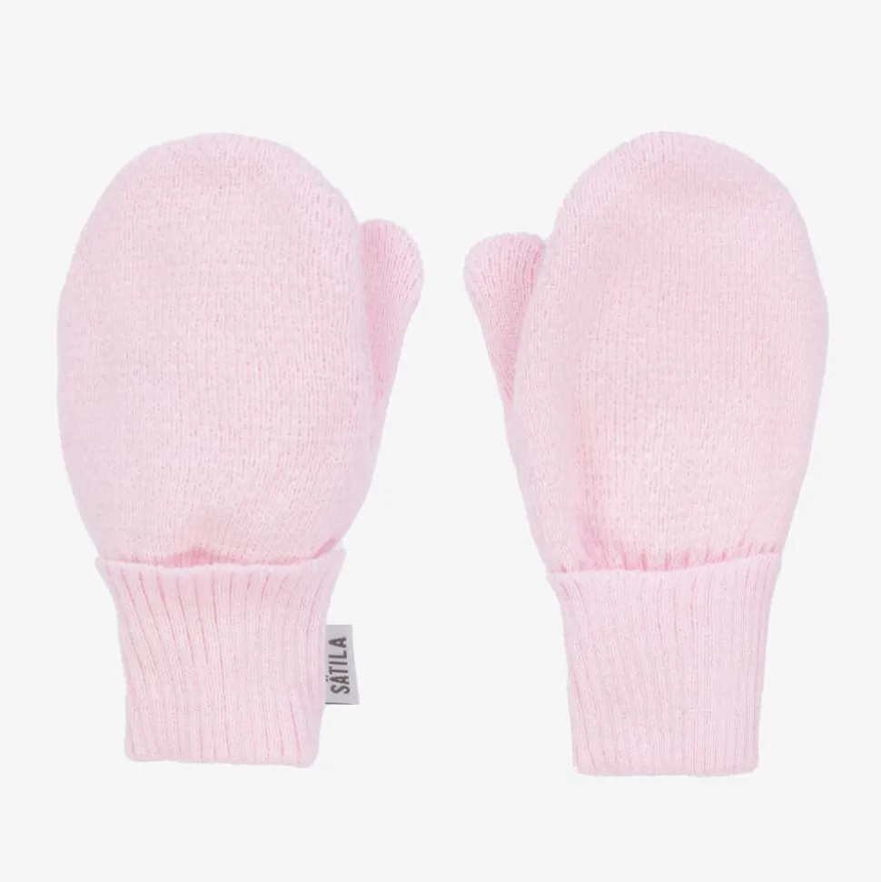Girls Pink Twiddle Knitted Baby Mittens