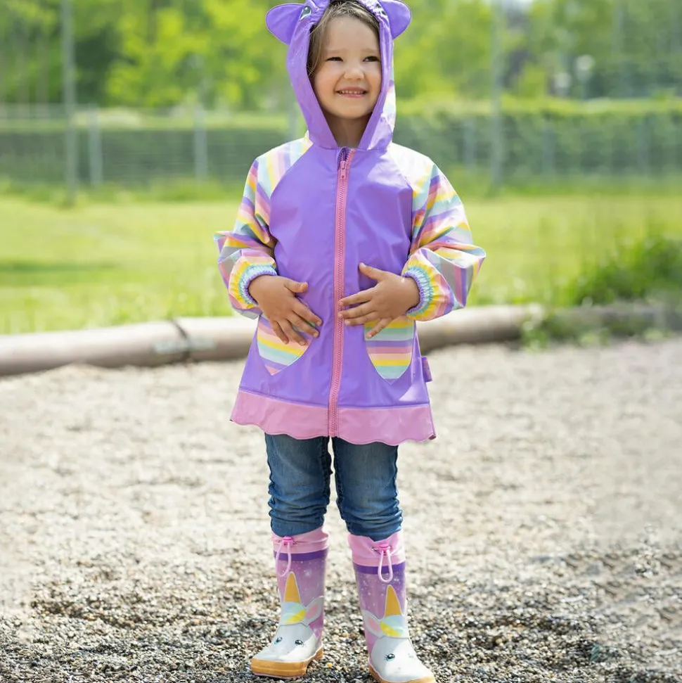 Girls Pink Unicorn Rain Boots