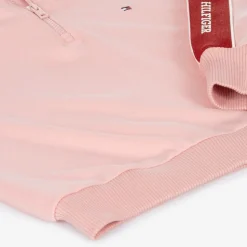 Girls Pink Viscose Half-Zip Sweatshirt