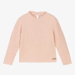 Girls Pink Wool & Cashmere Knit Sweater