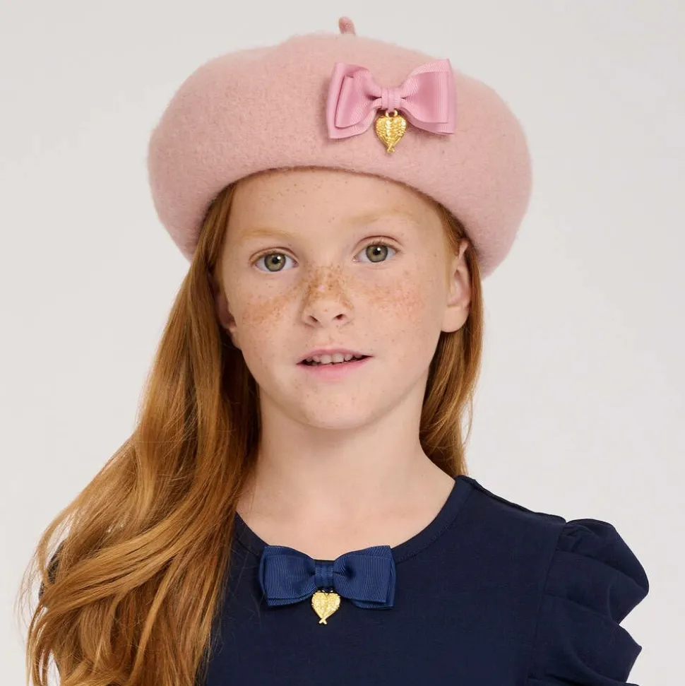 Girls Pink Wool Beret