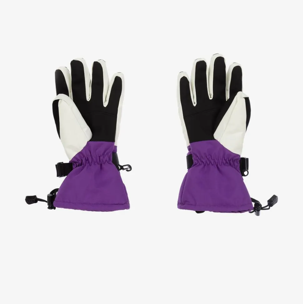 Girls Purple & Green Padded Ski Gloves