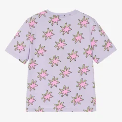 Girls Purple Cotton Star T-Shirt