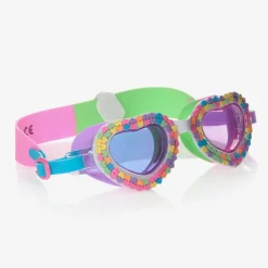 Girls Purple Hearts Swimming Goggles