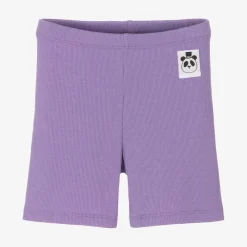 Girls Purple Organic Cotton Ribbed Shorts