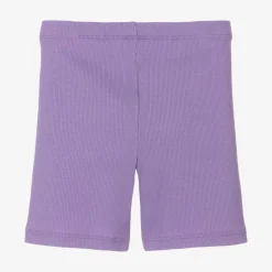 Girls Purple Organic Cotton Ribbed Shorts