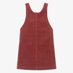 Girls Red Corduroy Pinafore Dress