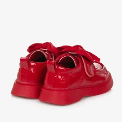 Girls Red Faux Patent Leather Loafers