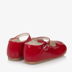 Girls Red Faux Patent Leather Shoes