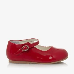 Girls Red Faux Patent Leather Shoes