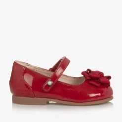 Girls Red Faux Patent Leather Shoes