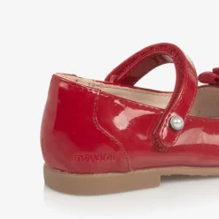 Girls Red Faux Patent Leather Shoes