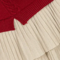 Girls Red Knitted Reindeer Dress