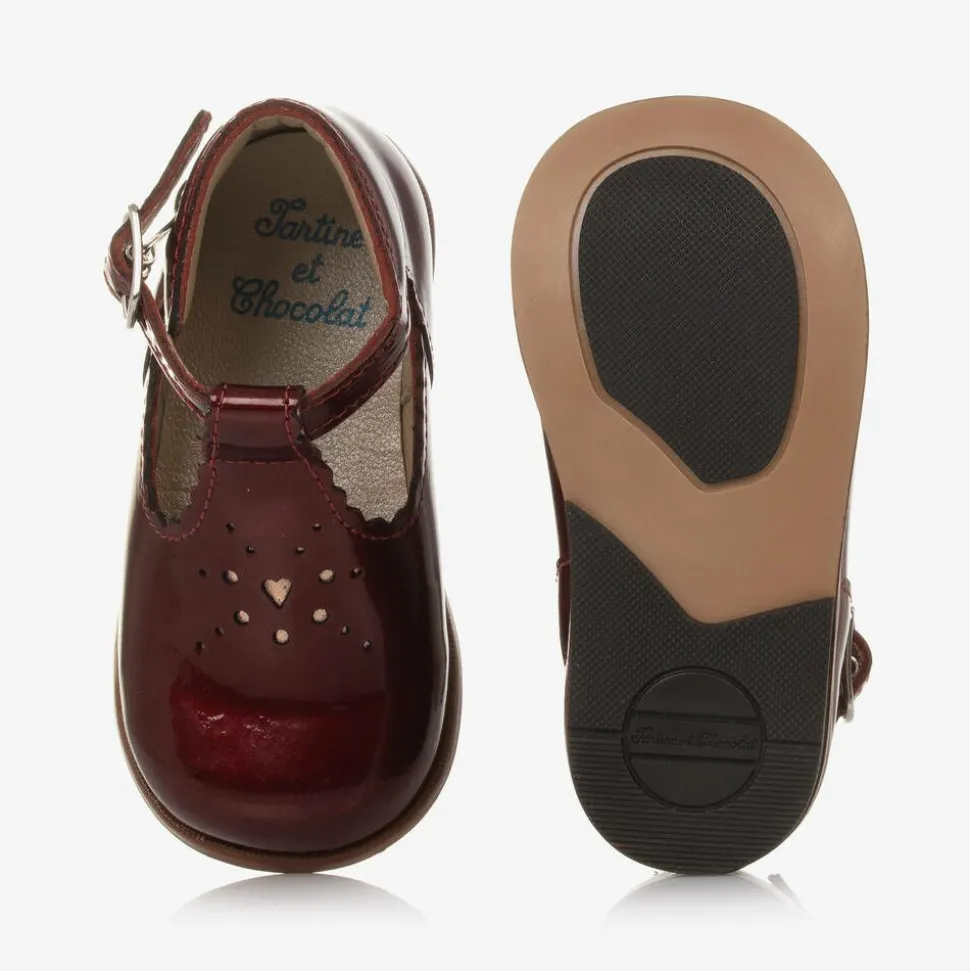 Girls Red Patent Leather First Walker Shoes