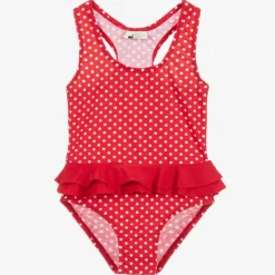 Girls Red Polka Dot Swimsuit (UPF50+)