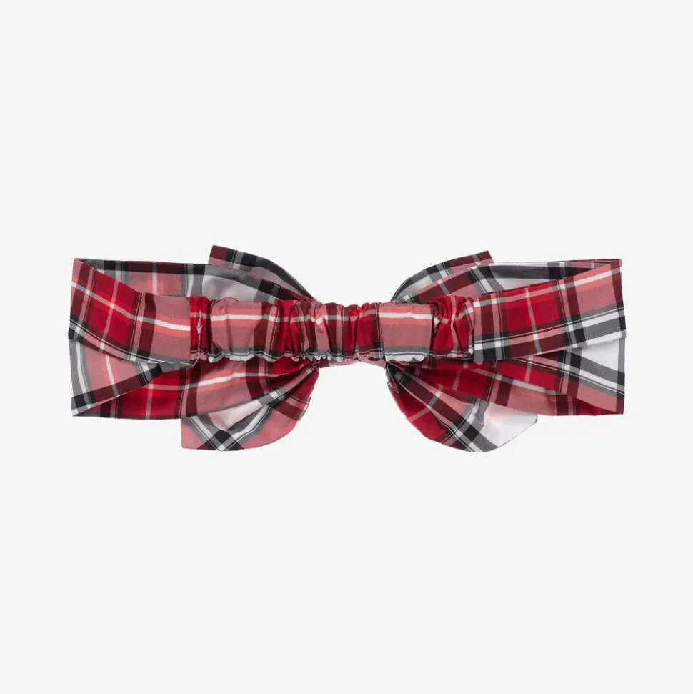 Girls Red Tartan Headband