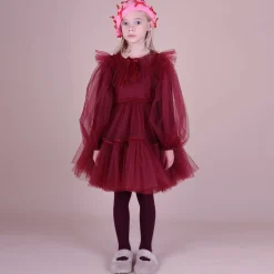 Girls Red Tulle & Velvet Dress