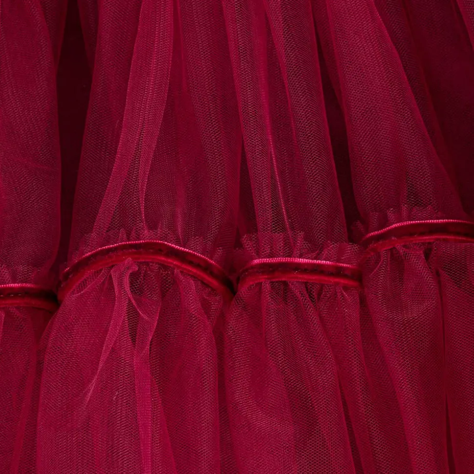 Girls Red Tulle & Velvet Dress