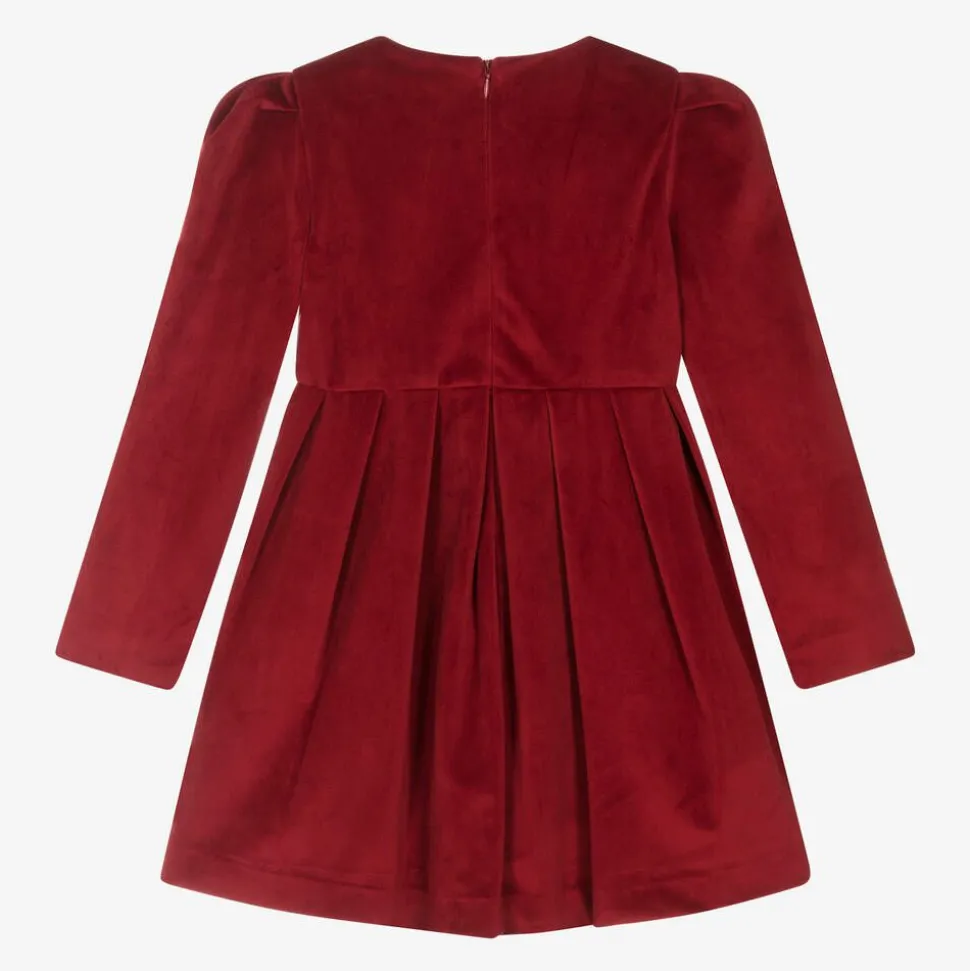 Girls Red Velvet Dress