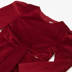 Girls Red Velvet Dress