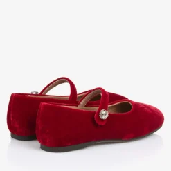 Girls Red Velvet Shoes