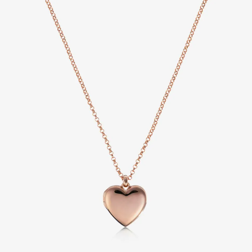 Girls Rose Gold Plated Personalised Heart Locket (38cm)