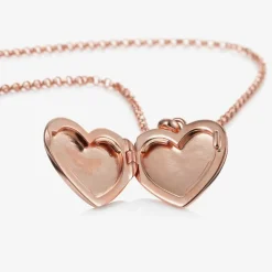 Girls Rose Gold Plated Personalised Heart Locket (38cm)