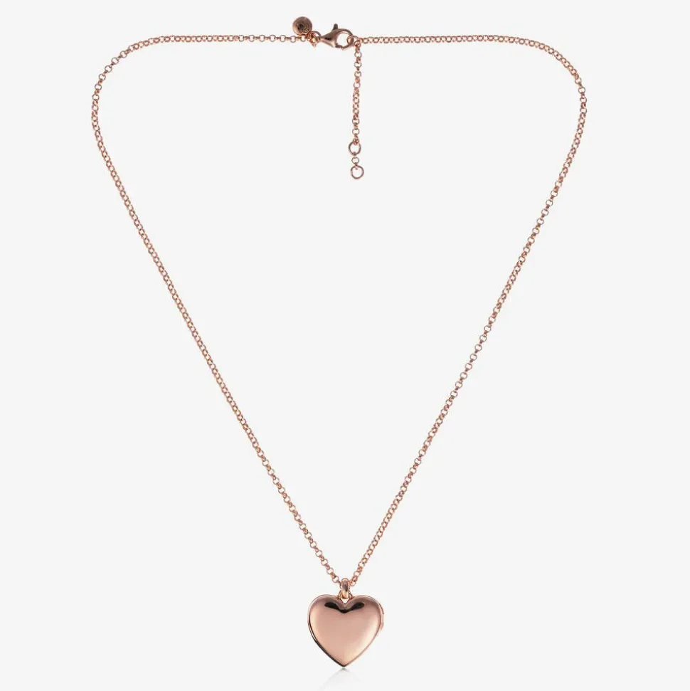 Girls Rose Gold Plated Personalised Heart Locket (38cm)