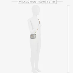 Girls Silver Glitter Leather Bag (12cm)