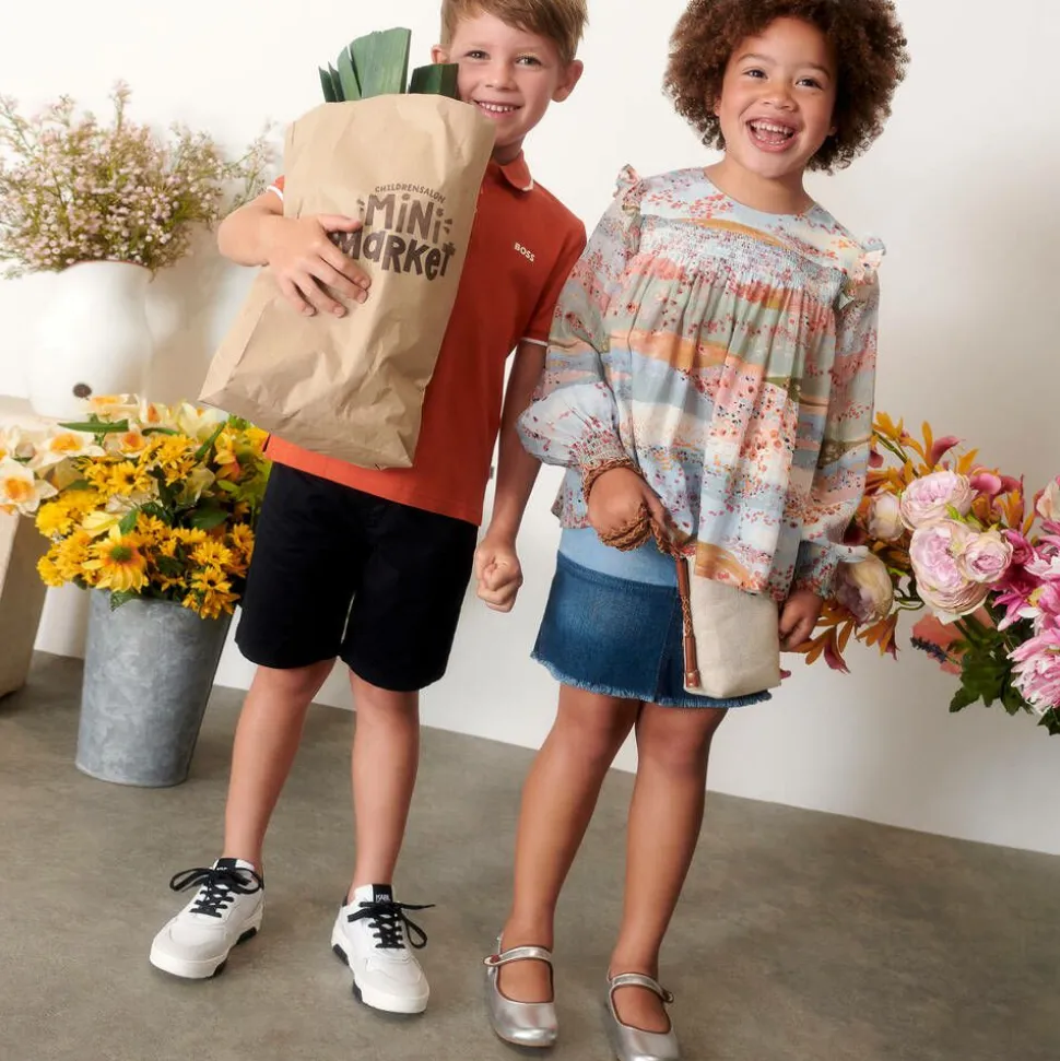 Girls Silver Leather Pumps