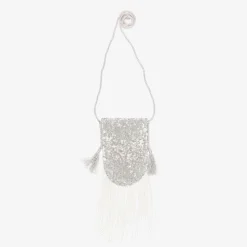 Girls Silver Sequinned Bag (20cm)