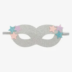 Girls Silver Sparkly Superhero Mask