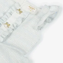 Girls Sparkly Blue Tweed Dress