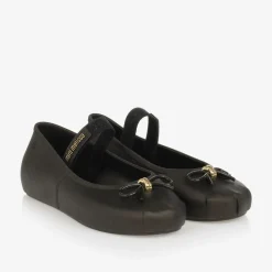 Girls Sparkly Brown Jelly Pumps