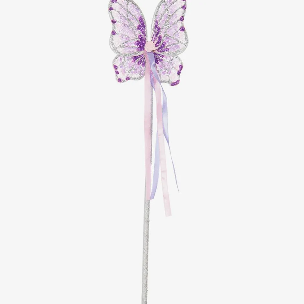 Girls Sparkly Purple Wings & Wand Dressing-Up Set