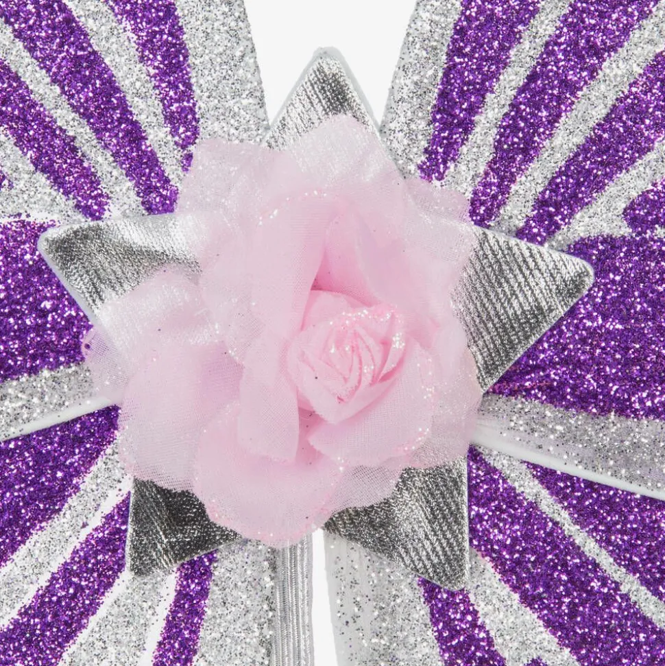 Girls Sparkly Purple Wings & Wand Dressing-Up Set