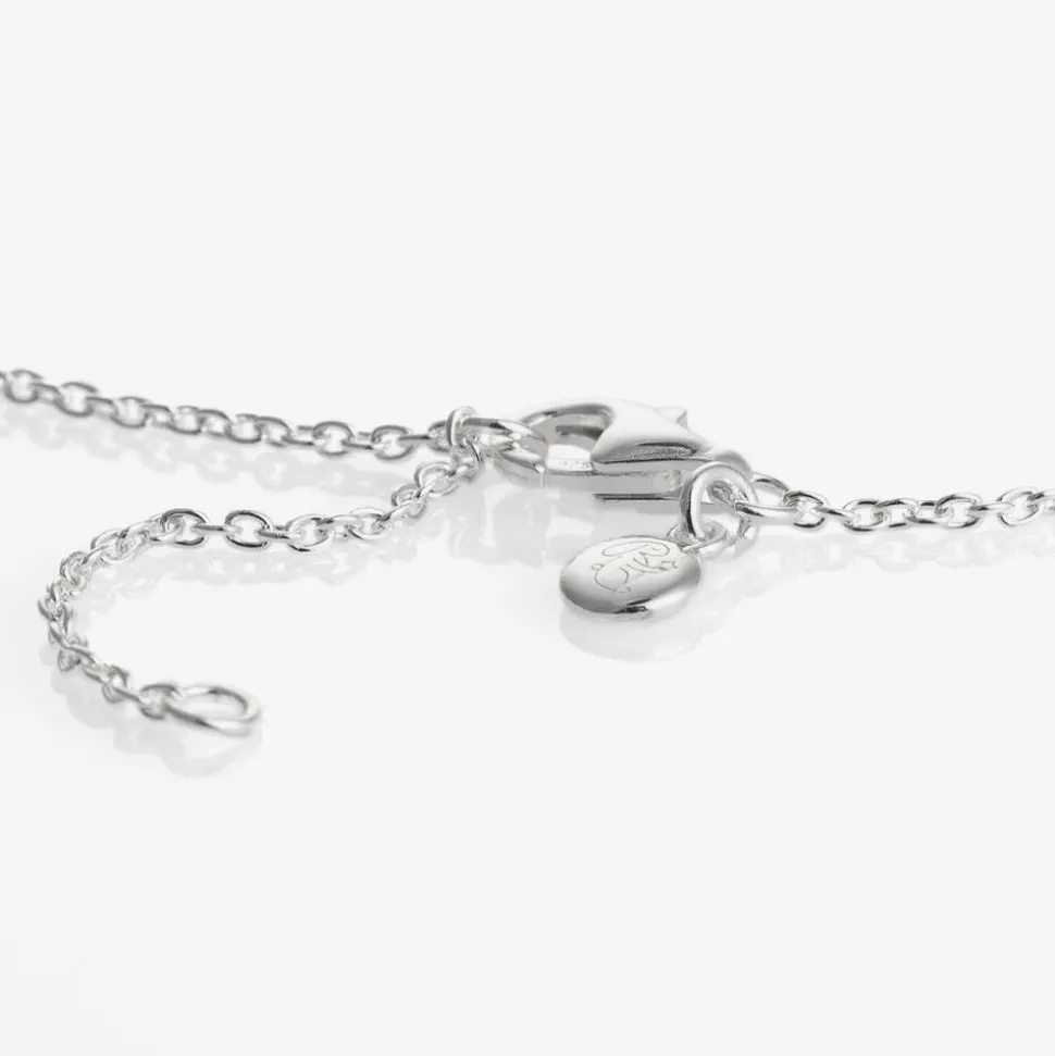 Girls Sterling Silver Diamond Star Necklace (38cm)