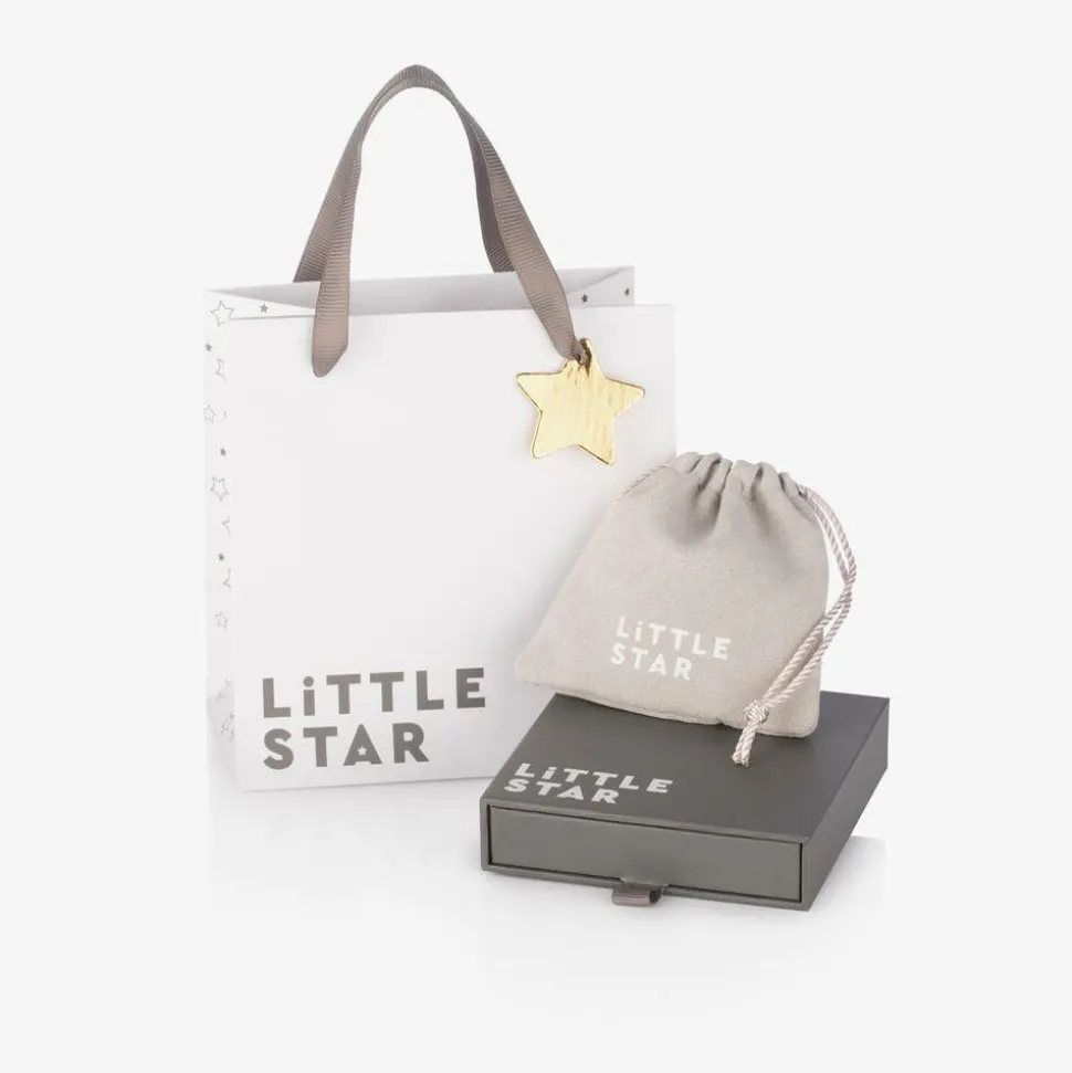 Girls Sterling Silver Diamond Star Earrings