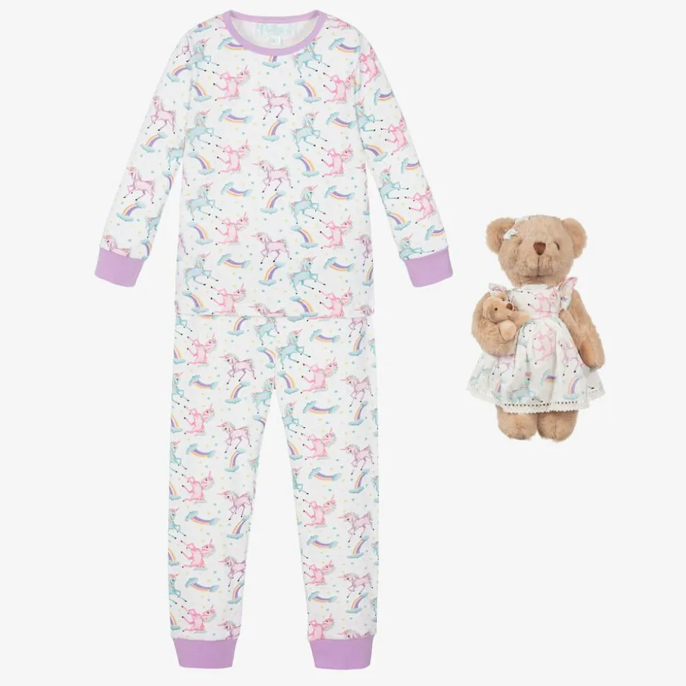 Girls Unicorn Pyjamas & Teddy Bear Gift Hamper