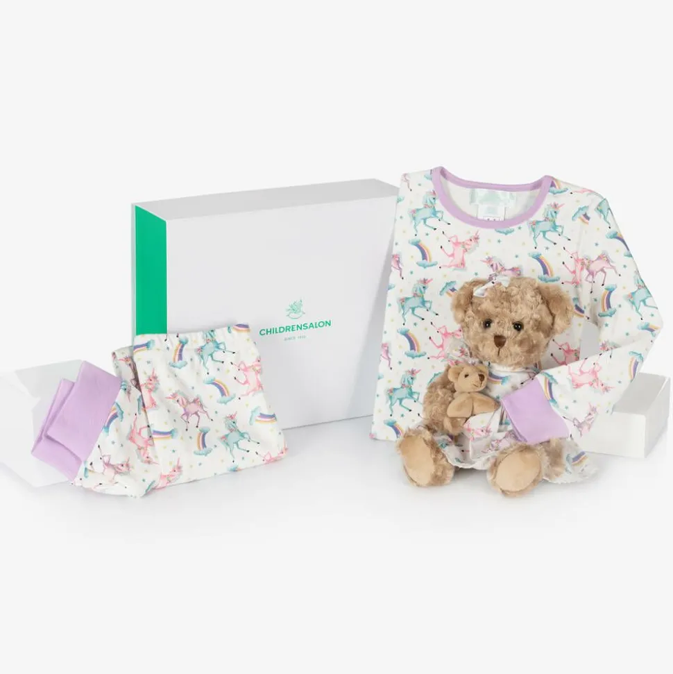 Girls Unicorn Pyjamas & Teddy Bear Gift Hamper