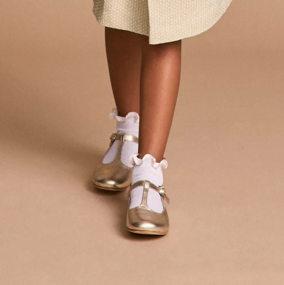 Girls White & Ivory Ruffle Socks