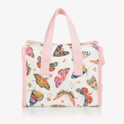 Girls White & Pink Butterfly Lunch Bag (20cm)