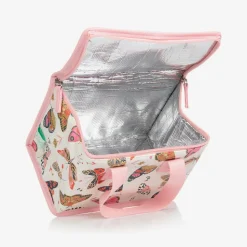 Girls White & Pink Butterfly Lunch Bag (20cm)